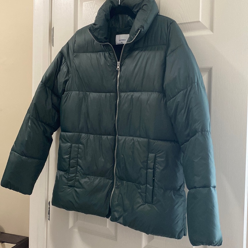 Dark green old navy puffer jacket